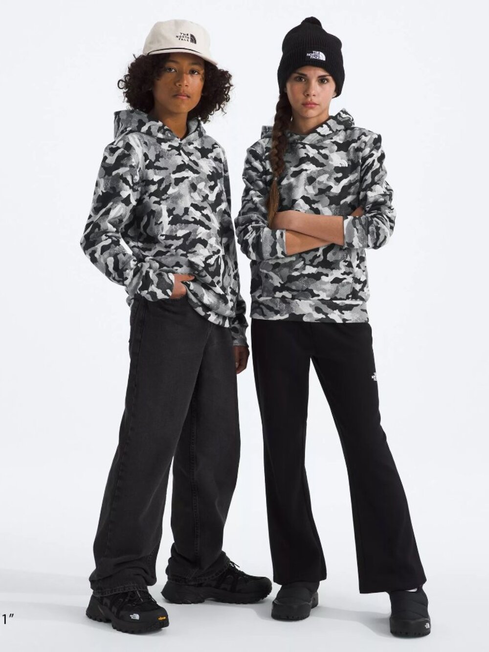 The North Face Kids' Evolution Pullover Hoodie -Smoked Pearl TNF Camo Small Prin